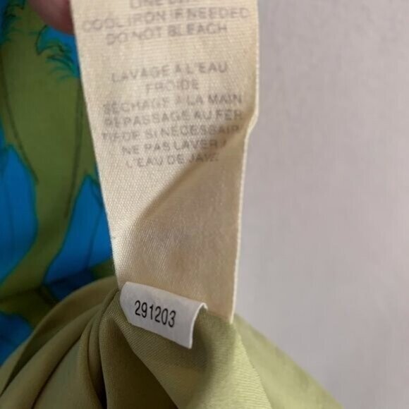 Fossil Sleeveless Dress Size Small Chiffon Blue Feather Beach Tropical Vacation - Picture 11 of 13